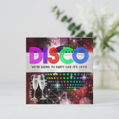 Uitnodigingen voor Disco Dance Feestje (Staand voorkant)