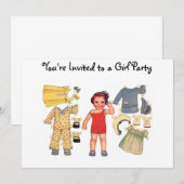 Uitnodigingen voor Doll Paper baby (Voorkant / Achterkant)