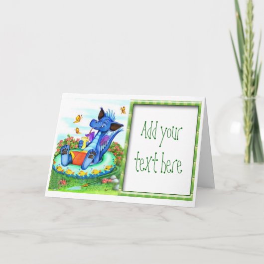 Uitnodigingen voor Dragon Summertime Birthday Part (Voorkant)