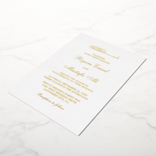 Uitnodigingen voor echte folie moslimbruiloft (Gedraaid)