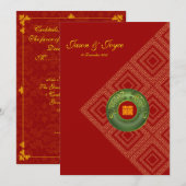 Uitnodigingen voor een bruiloft met het dubbele ge (Voorkant / Achterkant)