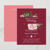 Uitnodigingen voor een budget bruiloft met rose go (Voorkant / Achterkant)