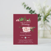 Uitnodigingen voor een budget bruiloft met rose go (Staand voorkant)