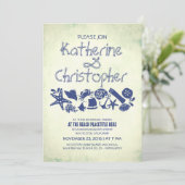 Uitnodigingen voor een diner aan de nautische kust (Staand voorkant)