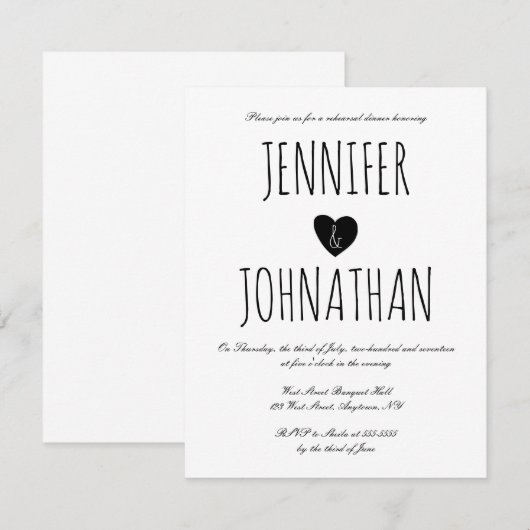 Uitnodigingen voor een echt hartritmeoefening (Voorkant / Achterkant)