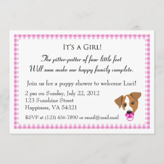 Uitnodigingen voor een Girl Puppy Shower