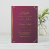 Uitnodigingen voor een rode moslim bruiloft (Staand voorkant)