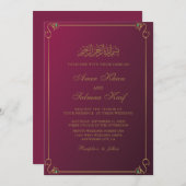 Uitnodigingen voor een rode moslim bruiloft (Voorkant / Achterkant)
