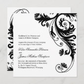 Uitnodigingen voor een zwart-wit huwelijk (Voorkant / Achterkant)