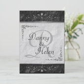 uitnodigingen voor een zwart-wit huwelijk (Staand voorkant)