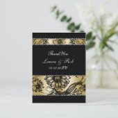 Uitnodigingen voor een zwarte en gouden bruiloft (Staand voorkant)