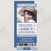 Uitnodigingen voor eindexamenfeest honkbal (Voorkant / Achterkant)