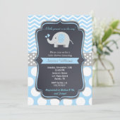 Uitnodigingen voor Elephant Baby Shower (Staand voorkant)
