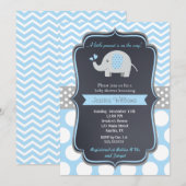 Uitnodigingen voor Elephant Baby Shower (Voorkant / Achterkant)