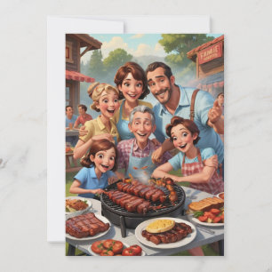 Uitnodigingen voor familiereünie BBQ Cookout