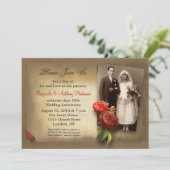 Uitnodigingen voor  fancy bruiloft (Staand voorkant)