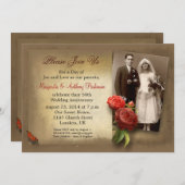 Uitnodigingen voor  fancy bruiloft (Voorkant / Achterkant)