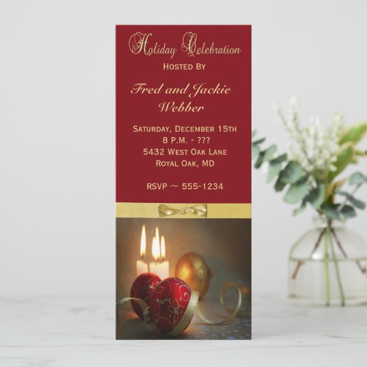 Uitnodigingen voor feestdagen of kerstfeestdagen (Staand voorkant)