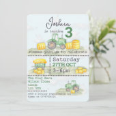 Uitnodigingen voor gepersonaliseerde groene tracto (Staand voorkant)