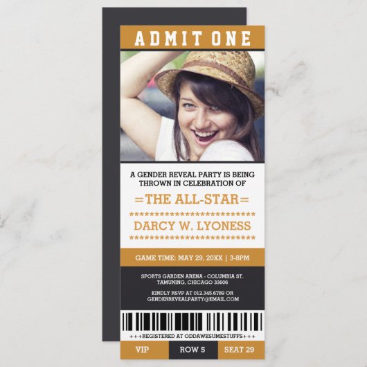 Uitnodigingen voor geslacht onthulling feestje met (Voorkant / Achterkant)