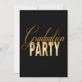 Uitnodigingen voor Gold- en Black Graduation Party (Achterkant)