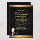 Uitnodigingen voor Gold- en Zwarte kerstfeestdagen (Voorkant / Achterkant)