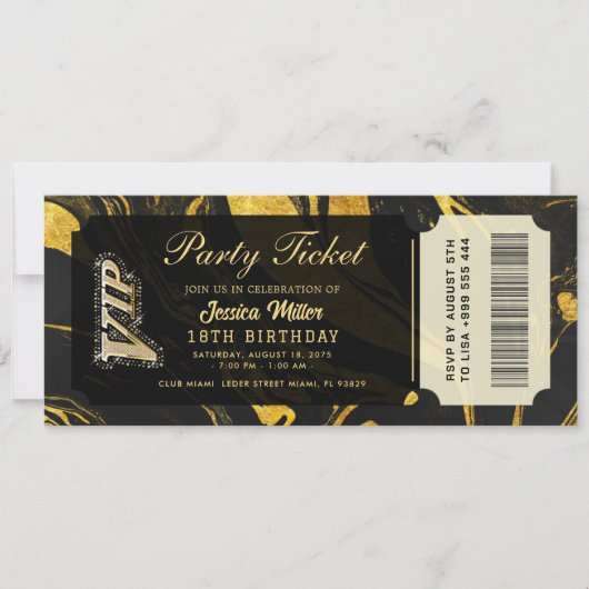 Uitnodigingen voor Golden Party-tickets (Voorkant)