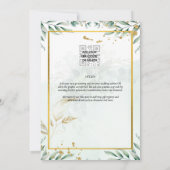 Uitnodigingen voor groene bruiloften Website RSVP (Achterkant)