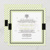 Uitnodigingen voor groene polka-stippen bruiloft (Voorkant / Achterkant)