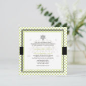 Uitnodigingen voor groene polka-stippen bruiloft (Staand voorkant)