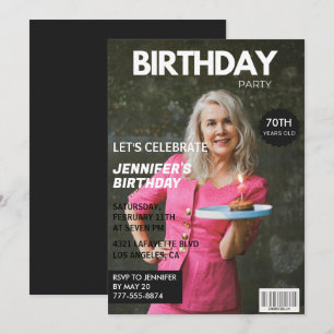 Uitnodigingen voor haar 70e verjaardag Tijdschrift