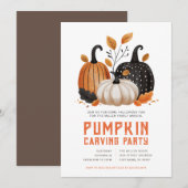 Uitnodigingen voor Halloween Pompoen Snijfeest (Voorkant / Achterkant)