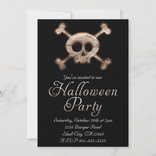 Uitnodigingen voor HALLOWEENPARTY met beenderen va