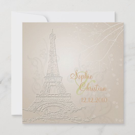 Uitnodigingen voor herfst en winterbruiloft (Voorkant)