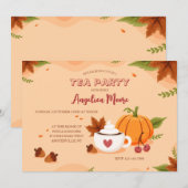 Uitnodigingen voor Herfst Thee Party (Voorkant / Achterkant)