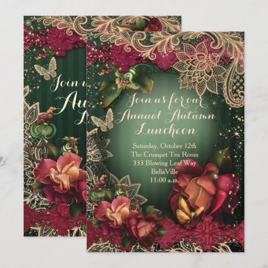 UITNODIGINGEN VOOR HERFSTPARTY (Voorkant / Achterkant)