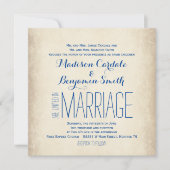 uitnodigingen voor het binden van crème en Blue R (Voorkant)