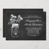 Uitnodigingen voor het diner van Chalkboard mason (Voorkant / Achterkant)