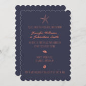 Uitnodigingen voor het dineren van marineshell (Voorkant / Achterkant)