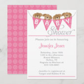 Uitnodigingen voor het douchen van zoete roze pupp (Voorkant / Achterkant)