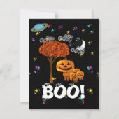 Uitnodigingen voor het Halloweenfeest met Pompoen (Achterkant)