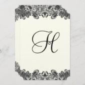 Uitnodigingen voor het huwelijk tussen zwarte en i (Voorkant / Achterkant)