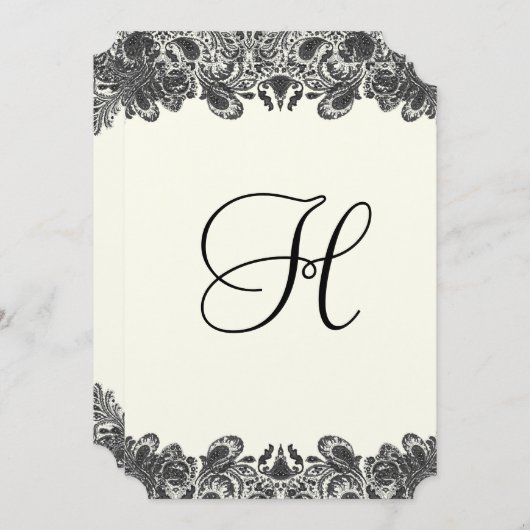 Uitnodigingen voor het huwelijk tussen zwarte en i (Voorkant / Achterkant)