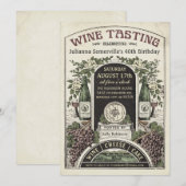 Uitnodigingen voor het testen van wijn () v.3 (Voorkant / Achterkant)