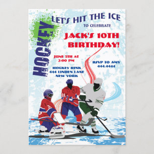 Uitnodigingen voor Hockey Sports Birthday Party