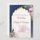 Uitnodigingen voor Indiase pauwen & uitnodigingen (Voorkant)