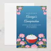 Uitnodigingen voor Indiase Rijstceremonie & Annapr (Voorkant / Achterkant)