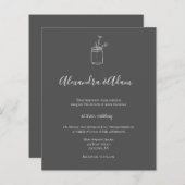 Uitnodigingen voor jar-bruiloft met begrotingspalk (Voorkant / Achterkant)