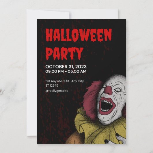 "Uitnodigingen voor Joker Halloweenfeest" Kaart (Voorkant)
