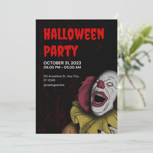 "Uitnodigingen voor Joker Halloweenfeest" Kaart (Staand voorkant)